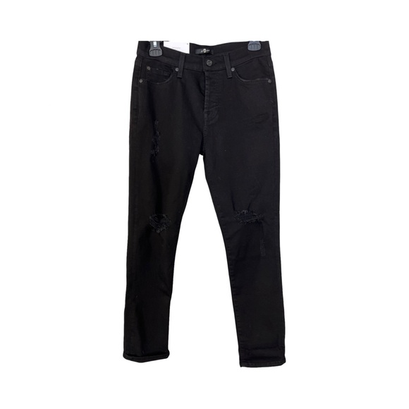 Nordstrom Denim - NWT 7 For All Mankind Josefina Feminine Boyfriend Jeans Black Size 26